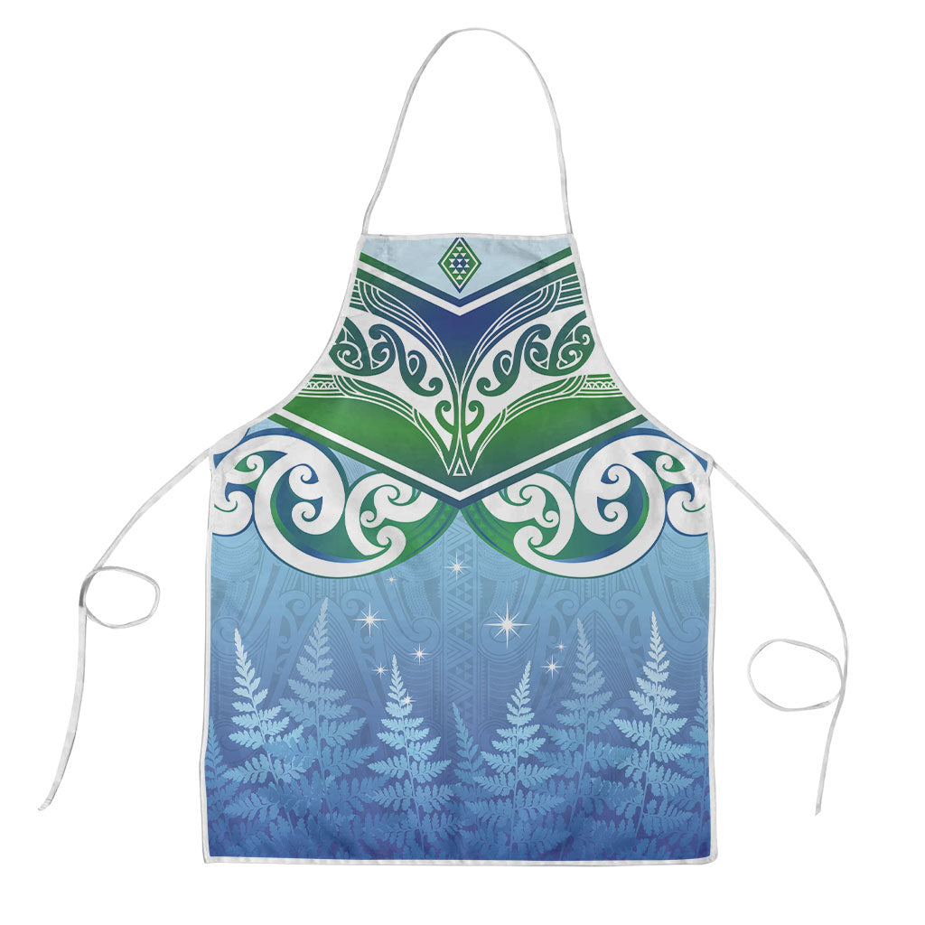 Aotearoa New Zealand New Year Apron Maori Motifs with Silver Fern and Matariki Stars LT03 Multicolor - Polynesian Pride