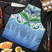 Aotearoa New Zealand New Year Apron Maori Motifs with Silver Fern and Matariki Stars LT03 Multicolor - Polynesian Pride