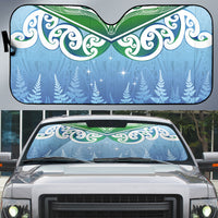 Aotearoa New Zealand New Year Auto Sun Shade Maori Motifs with Silver Fern and Matariki Stars