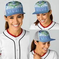 Aotearoa New Zealand New Year Baseball Net Cap Maori Motifs with Silver Fern and Matariki Stars LT03 - Polynesian Pride