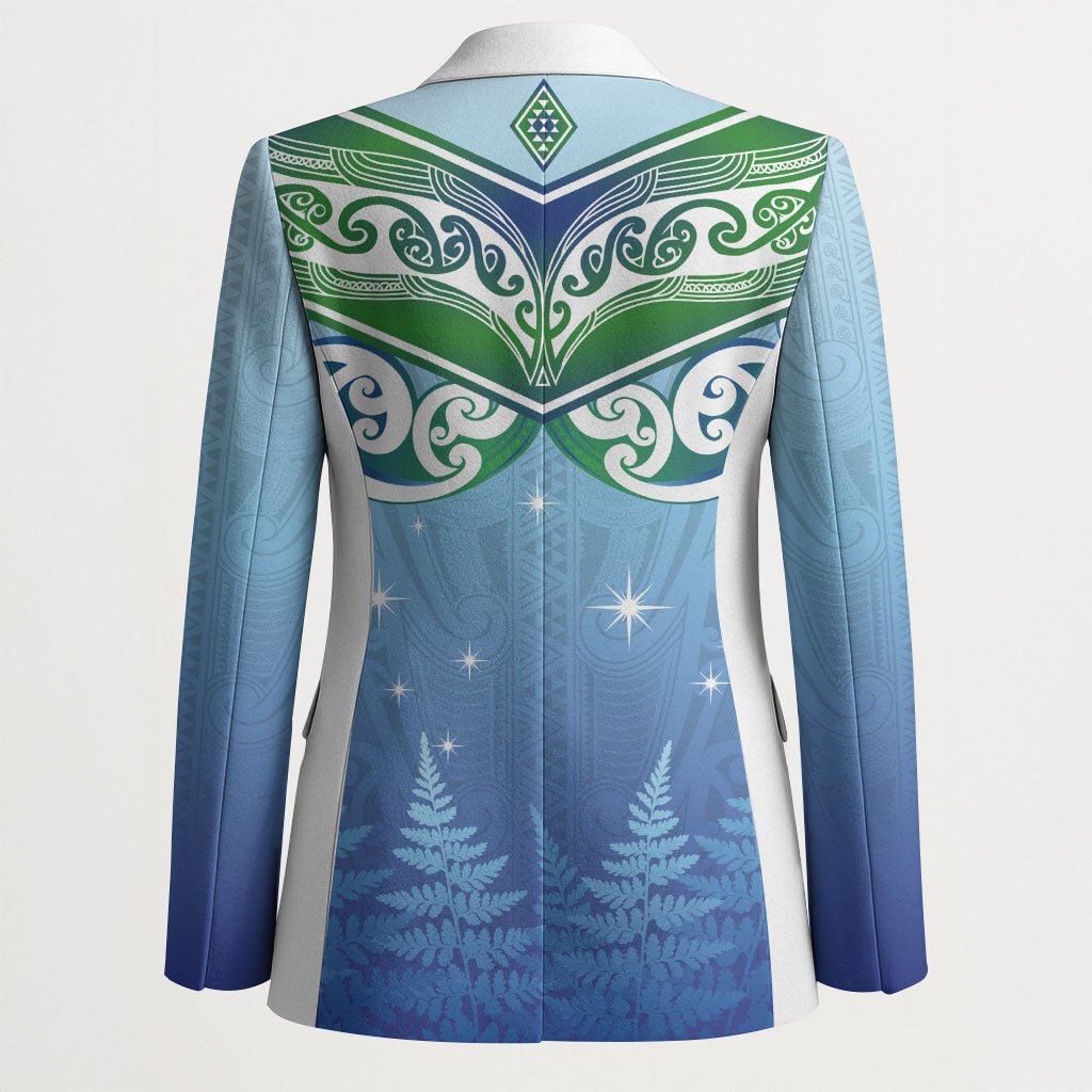 Aotearoa New Zealand New Year Blazer Maori Motifs with Silver Fern and Matariki Stars LT03 - Polynesian Pride