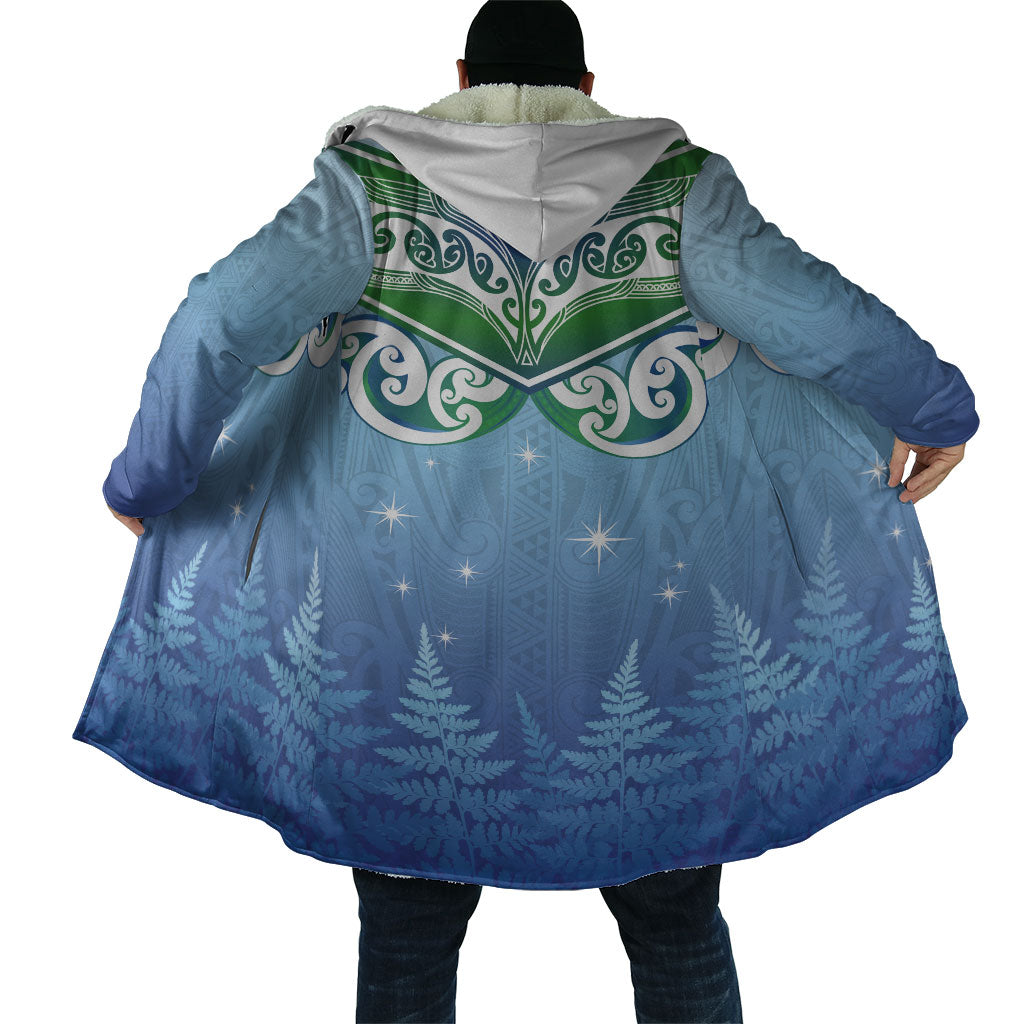 Aotearoa New Zealand New Year Cloak Maori Motifs with Silver Fern and Matariki Stars LT03 - Polynesian Pride