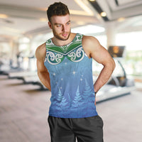 Aotearoa New Zealand New Year Men Tank Top Maori Motifs with Silver Fern and Matariki Stars LT03 Multicolor - Polynesian Pride