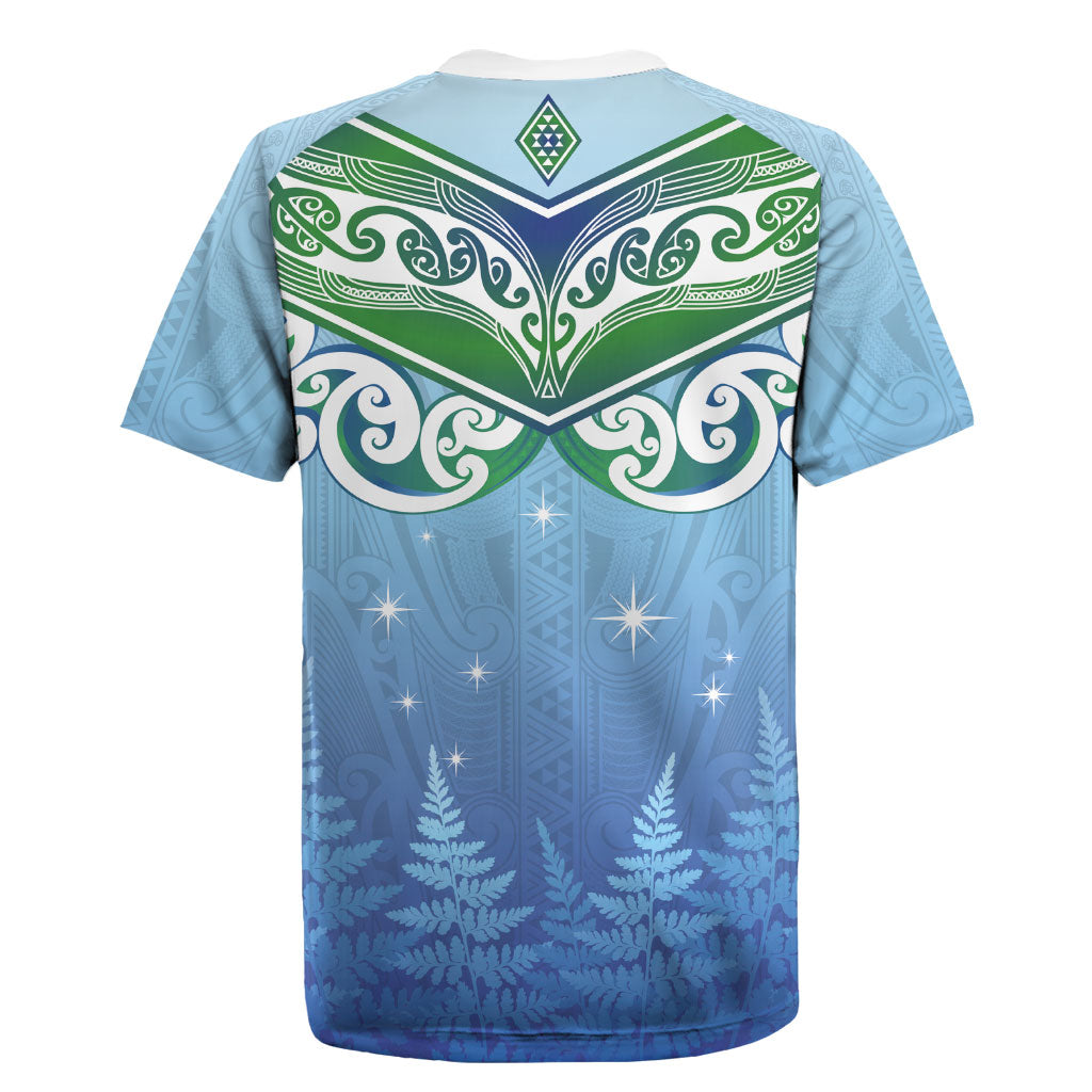 Aotearoa New Zealand New Year Rugby Jersey Maori Motifs with Silver Fern and Matariki Stars LT03 - Polynesian Pride