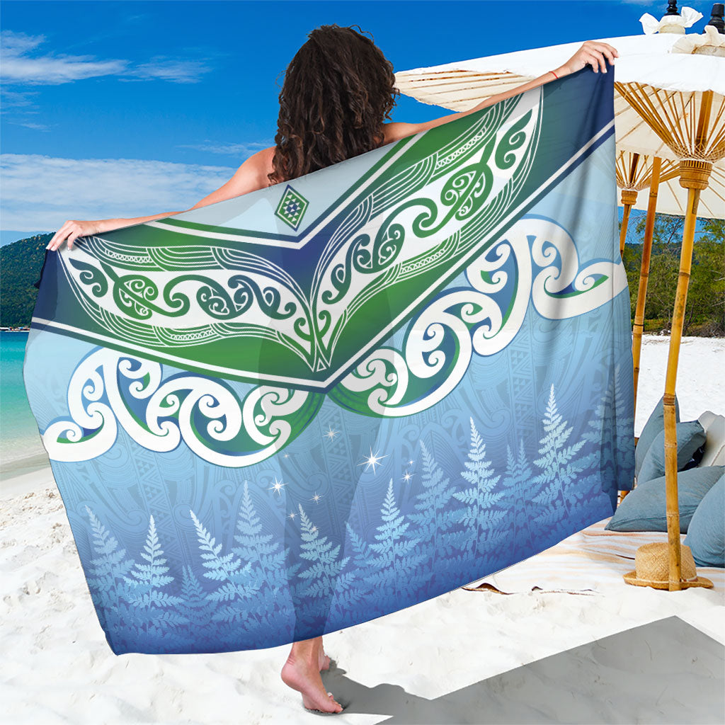Aotearoa New Zealand New Year Sarong Maori Motifs with Silver Fern and Matariki Stars