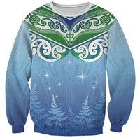 Aotearoa New Zealand New Year Sweatshirt Maori Motifs with Silver Fern and Matariki Stars LT03 Unisex Multicolor - Polynesian Pride