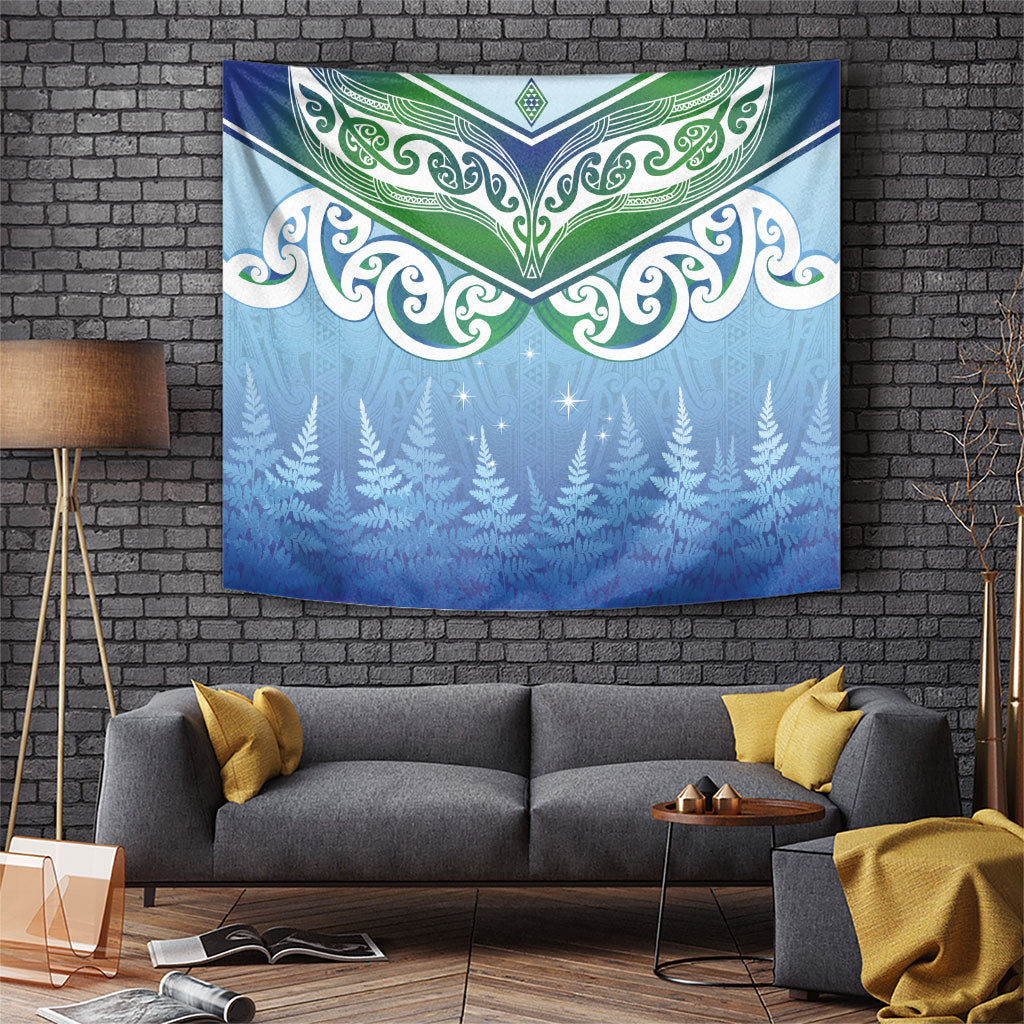 Aotearoa New Zealand New Year Tapestry Maori Motifs with Silver Fern and Matariki Stars LT03 Multicolor - Polynesian Pride