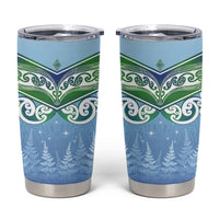 Aotearoa New Zealand New Year Tumbler Cup Maori Motifs with Silver Fern and Matariki Stars LT03 Multicolor - Polynesian Pride
