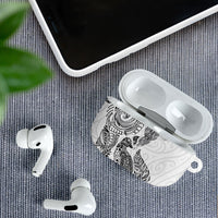 Aotearoa Moko Tribal Tattoo AirPods Case New Zealand Maori Penguin and Fantail White Color LT03 - Polynesian Pride