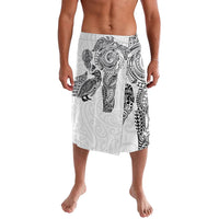 Aotearoa Moko Tribal Tattoo Lavalava New Zealand Maori Penguin and Fantail White Color LT03 White - Polynesian Pride