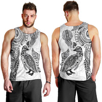 Aotearoa Moko Tribal Tattoo Men Tank Top New Zealand Maori Penguin and Fantail White Color LT03 - Polynesian Pride