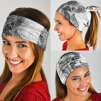 Aotearoa Moko Tribal Tattoo Neck Gaiter New Zealand Maori Penguin and Fantail White Color LT03 - Polynesian Pride