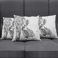 Aotearoa Moko Tribal Tattoo Pillow Cover New Zealand Maori Penguin and Fantail White Color LT03 - Polynesian Pride