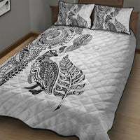 Aotearoa Moko Tribal Tattoo Quilt Bed Set New Zealand Maori Penguin and Fantail White Color LT03 - Polynesian Pride