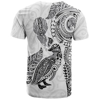 Aotearoa Moko Tribal Tattoo T Shirt New Zealand Maori Penguin and Fantail White Color LT03 - Polynesian Pride