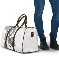 Aotearoa Moko Tribal Tattoo Travel Bag New Zealand Maori Penguin and Fantail White Color LT03 - Polynesian Pride