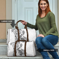 Aotearoa Moko Tribal Tattoo Travel Bag New Zealand Maori Penguin and Fantail White Color LT03 - Polynesian Pride