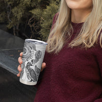 Aotearoa Moko Tribal Tattoo Tumbler Cup New Zealand Maori Penguin and Fantail White Color LT03 - Polynesian Pride
