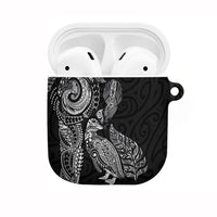 Aotearoa Moko Tribal Tattoo AirPods Case New Zealand Maori Penguin and Fantail Black Color LT03 Black - Polynesian Pride