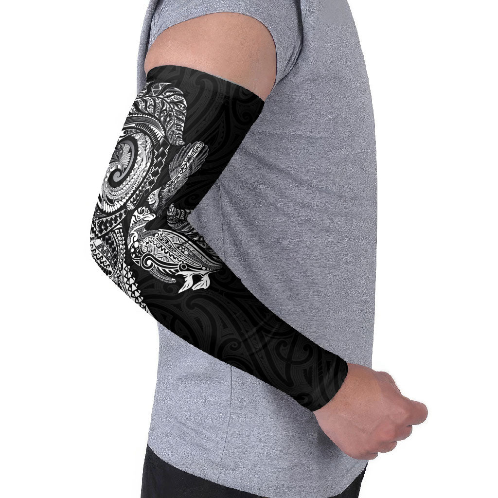 Aotearoa Moko Tribal Tattoo Arm Sleeves New Zealand Maori Penguin and Fantail Black Color LT03 - Polynesian Pride