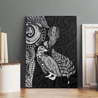 Aotearoa Moko Tribal Tattoo Canvas Wall Art New Zealand Maori Penguin and Fantail Black Color LT03 - Polynesian Pride