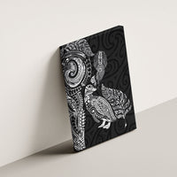 Aotearoa Moko Tribal Tattoo Canvas Wall Art New Zealand Maori Penguin and Fantail Black Color LT03 - Polynesian Pride