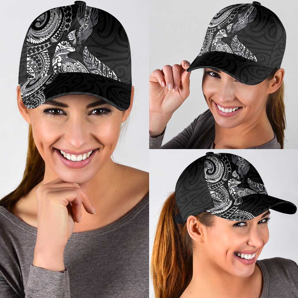 Aotearoa Moko Tribal Tattoo Classic Cap New Zealand Maori Penguin and Fantail Black Color