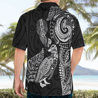 Aotearoa Moko Tribal Tattoo Hawaiian Shirt New Zealand Maori Penguin and Fantail Black Color LT03 - Polynesian Pride