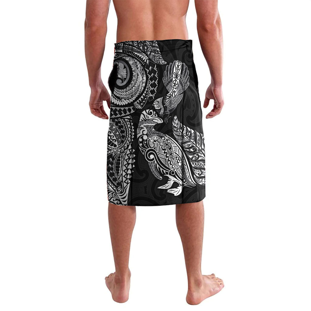 Aotearoa Moko Tribal Tattoo Lavalava New Zealand Maori Penguin and Fantail Black Color LT03 - Polynesian Pride