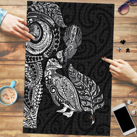 Aotearoa Moko Tribal Tattoo Puzzle New Zealand Maori Penguin and Fantail Black Color LT03 Black - Polynesian Pride