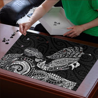 Aotearoa Moko Tribal Tattoo Puzzle New Zealand Maori Penguin and Fantail Black Color LT03 - Polynesian Pride
