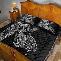 Aotearoa Moko Tribal Tattoo Quilt Bed Set New Zealand Maori Penguin and Fantail Black Color LT03 - Polynesian Pride