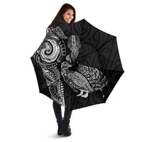 Aotearoa Moko Tribal Tattoo Umbrella New Zealand Maori Penguin and Fantail Black Color LT03 - Polynesian Pride