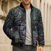 Aotearoa Moko Tribal Tattoo Bomber Puffer Jacket New Zealand Maori Penguin and Fantail Paua Shell Style LT03 - Polynesian Pride