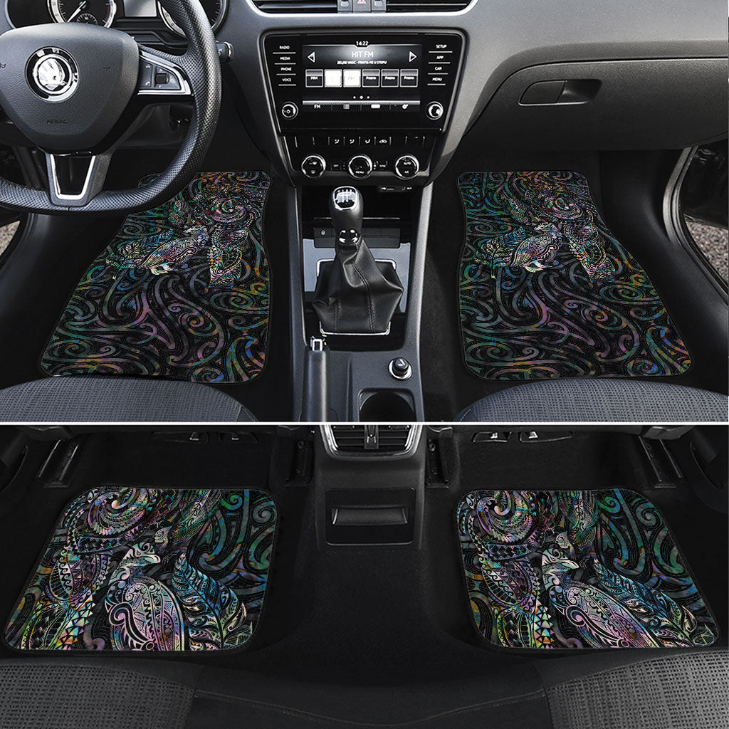 Aotearoa Moko Tribal Tattoo Car Mats New Zealand Maori Penguin and Fantail Paua Shell Style