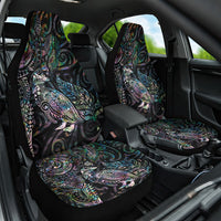 Aotearoa Moko Tribal Tattoo Car Seat Cover New Zealand Maori Penguin and Fantail Paua Shell Style LT03 One Size Multicolor - Polynesian Pride
