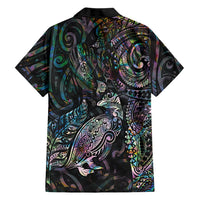 Aotearoa Moko Tribal Tattoo Family Matching Off Shoulder Maxi Dress and Hawaiian Shirt New Zealand Maori Penguin and Fantail Paua Shell Style LT03 - Polynesian Pride