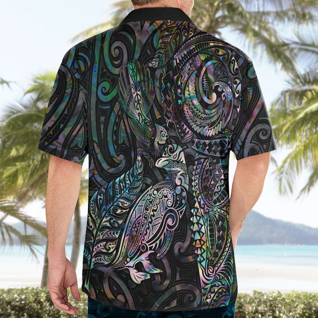 Aotearoa Moko Tribal Tattoo Hawaiian Shirt New Zealand Maori Penguin and Fantail Paua Shell Style LT03 - Polynesian Pride
