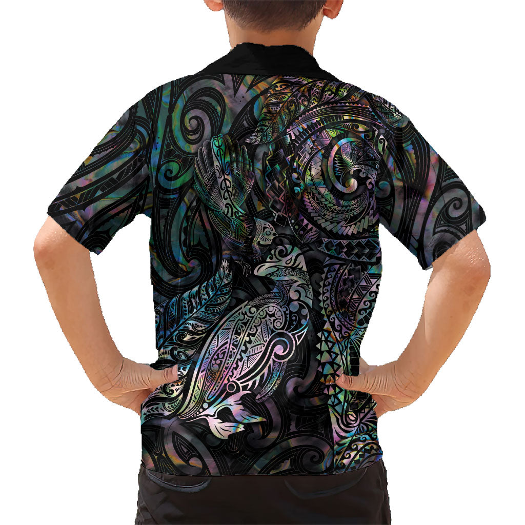 Aotearoa Moko Tribal Tattoo Hawaiian Shirt New Zealand Maori Penguin and Fantail Paua Shell Style LT03 - Polynesian Pride