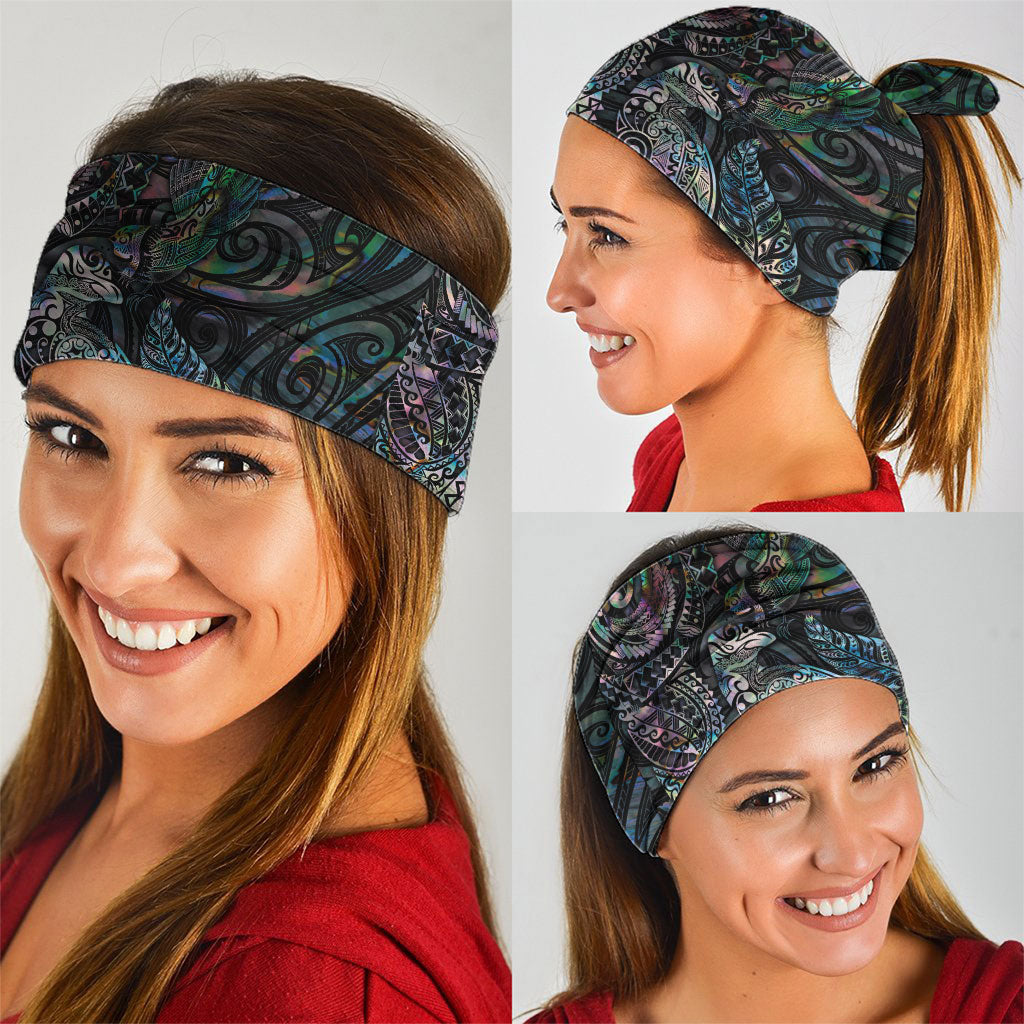 Aotearoa Moko Tribal Tattoo Neck Gaiter New Zealand Maori Penguin and Fantail Paua Shell Style LT03 - Polynesian Pride