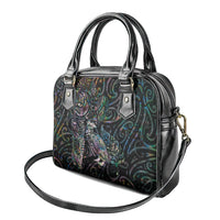 Aotearoa Moko Tribal Tattoo Shoulder Handbag New Zealand Maori Penguin and Fantail Paua Shell Style LT03 - Polynesian Pride