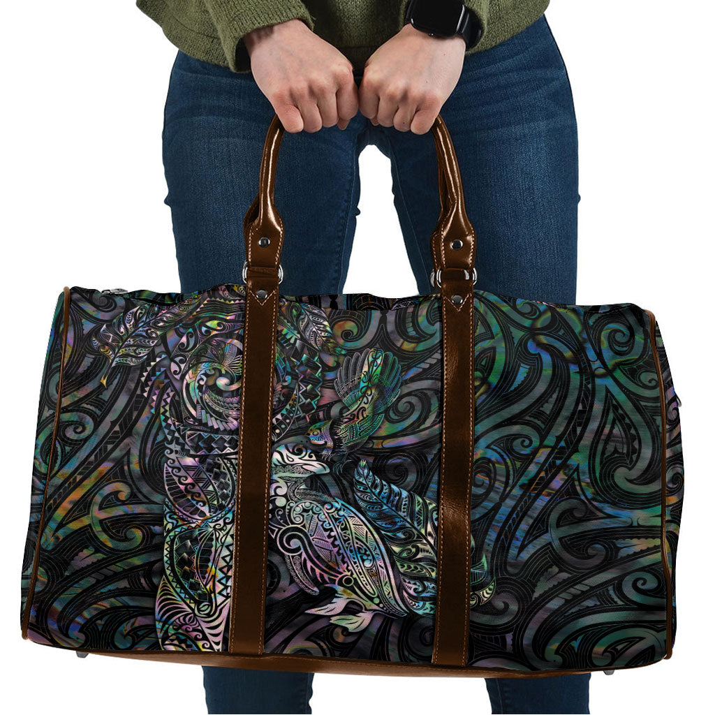 Aotearoa Moko Tribal Tattoo Travel Bag New Zealand Maori Penguin and Fantail Paua Shell Style LT03 Multicolor - Polynesian Pride