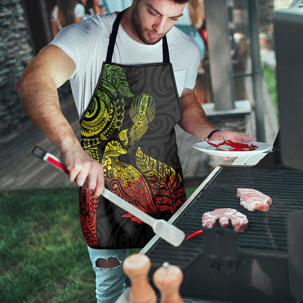 Aotearoa Moko Tribal Tattoo Apron New Zealand Maori Penguin and Fantail Reggae Style LT03 - Polynesian Pride