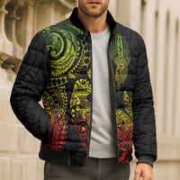 Aotearoa Moko Tribal Tattoo Bomber Puffer Jacket New Zealand Maori Penguin and Fantail Reggae Style LT03 - Polynesian Pride