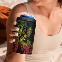 Aotearoa Moko Tribal Tattoo 4 in 1 Can Cooler Tumbler New Zealand Maori Penguin and Fantail Reggae Style LT03 - Polynesian Pride