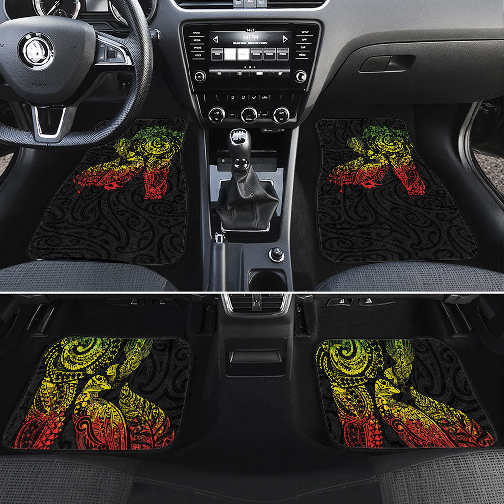 Aotearoa Moko Tribal Tattoo Car Mats New Zealand Maori Penguin and Fantail Reggae Style
