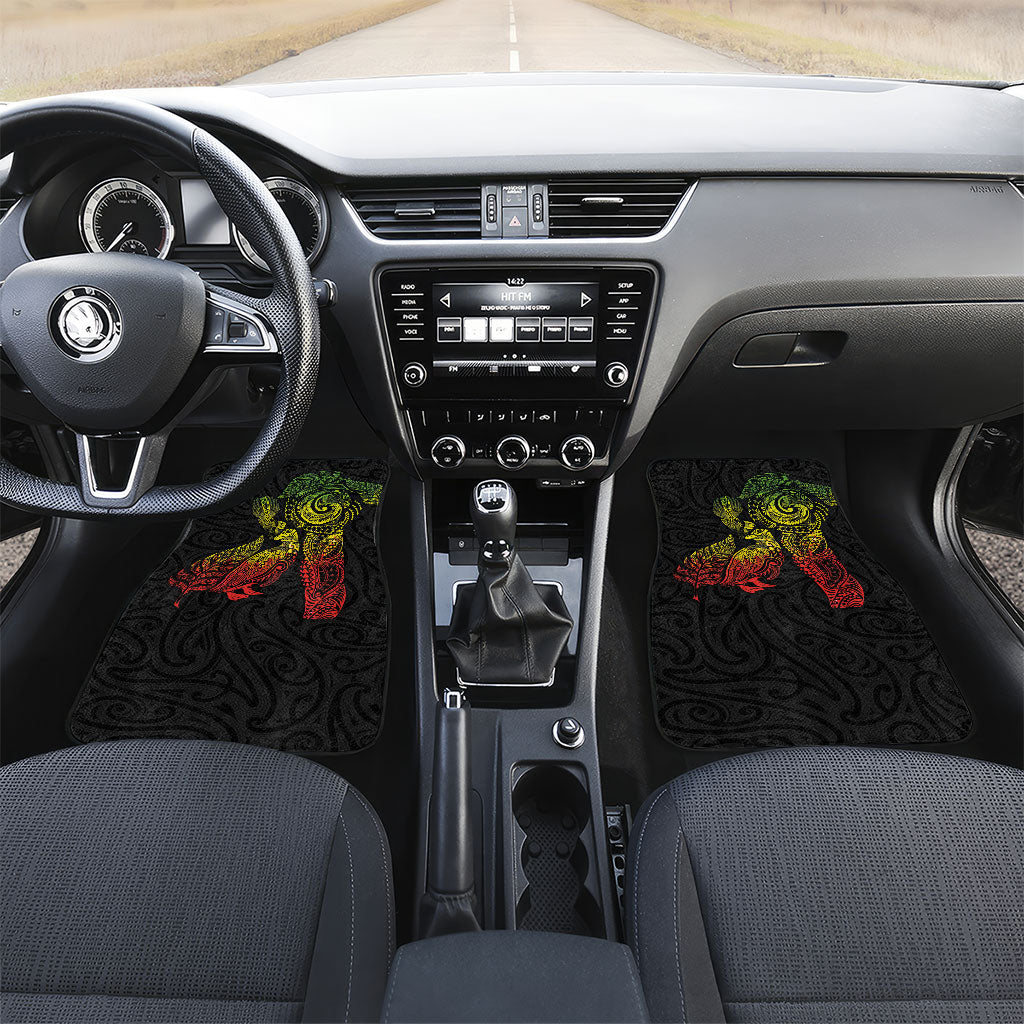 Aotearoa Moko Tribal Tattoo Car Mats New Zealand Maori Penguin and Fantail Reggae Style