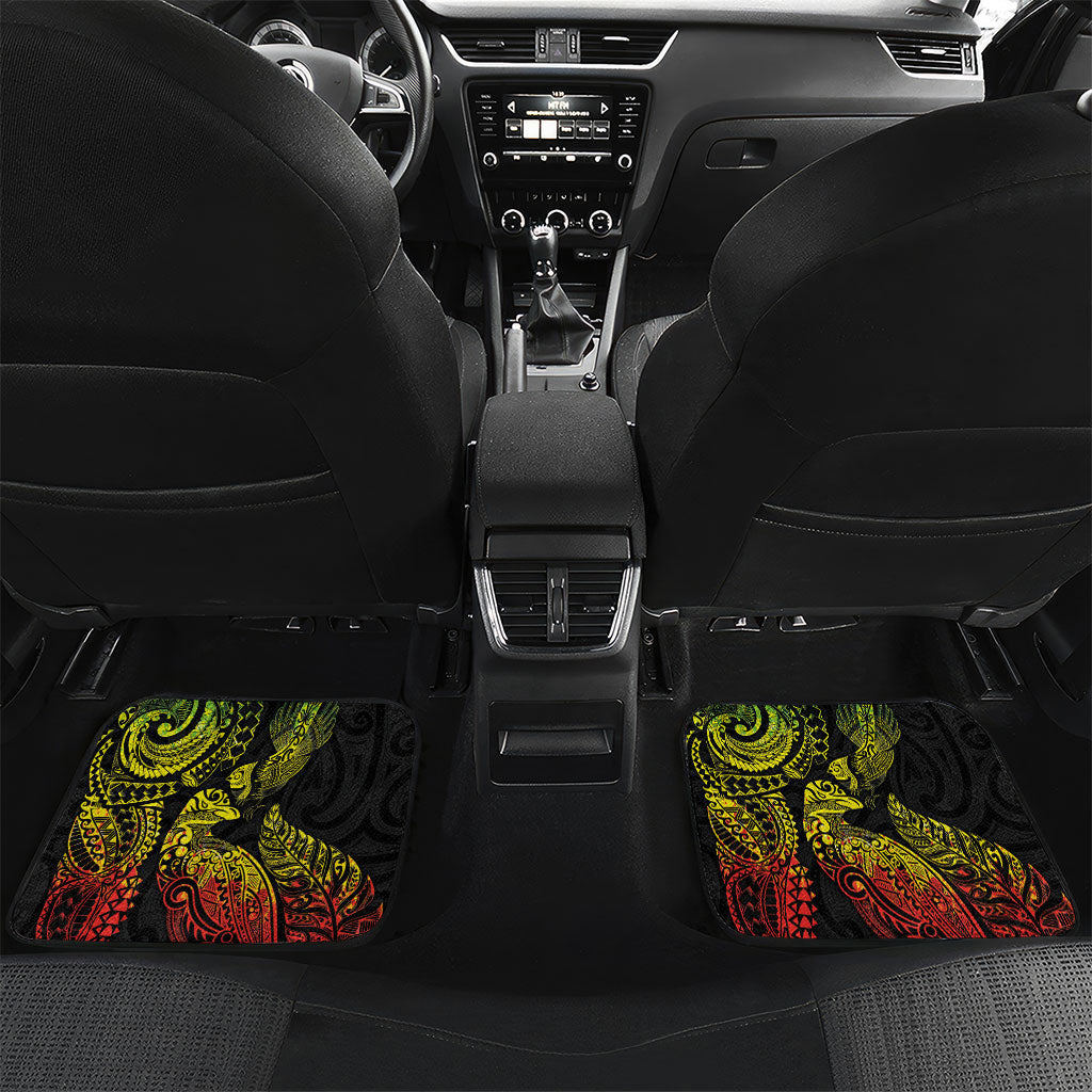 Aotearoa Moko Tribal Tattoo Car Mats New Zealand Maori Penguin and Fantail Reggae Style