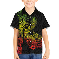 Aotearoa Moko Tribal Tattoo Hawaiian Shirt New Zealand Maori Penguin and Fantail Reggae Style LT03 - Polynesian Pride