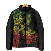 Aotearoa Moko Tribal Tattoo Padded Jacket New Zealand Maori Penguin and Fantail Reggae Style LT03 - Polynesian Pride